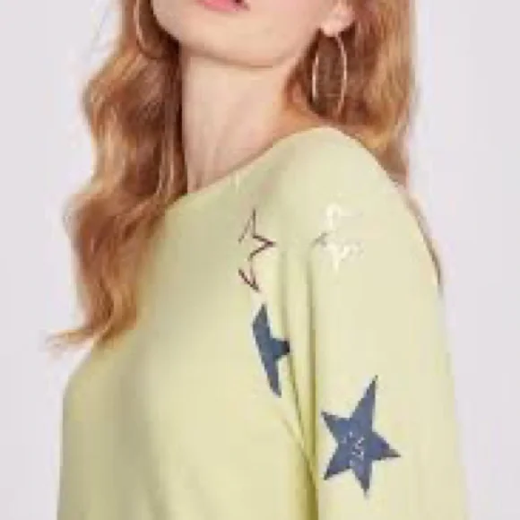 🔥WILDFOX🔥SUPERSTAR RAGLAN BAGGY BEACH JUMPER SWEATSHIRT SUNNY LIME RARE - Picture 4 of 5